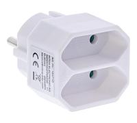 InLine 16471D - Adattatore per presa elettrica con protezione da contatto, 2 prese europee, colore: Bianco