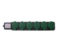 InLine 16496T prolunghe e multiple 10 m 6 presa(e) AC Interno/esterno Nero, Verde NEW