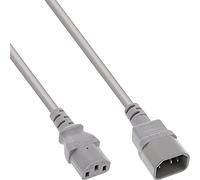 InLine® 16501A - Prolunga per elettrodomestici a freddo, C13 su C14, grigio, 1 m