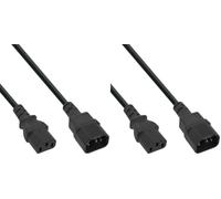 InLine® 16603A - Prolunga per elettrodomestici a Freddo, C13 a C14, 0,3 m (Confezione da 2)