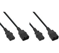 InLine 16632A - Prolunga per dispositivi a freddo, da C13 a C14, 2 m (Confezione da 2)