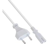 InLine® 16653W - Cavo di Alimentazione, da Spina a Spina Euro 8 C7, 3 m, Colore: Bianco