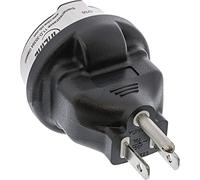 InLine Adattatore da viaggio 16705 - Spina USA (NEMA 1-15) a Presa CEE 7/7 con presa di sicurezza