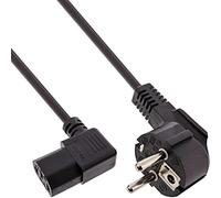 InLine® 16752G - Cavo di Alimentazione, con Contatto di Protezione angolare su Spina C13, Angolo Destro, 0,3 m, Colore: Nero