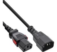 Inline 16931L - Prolunga per apparecchiature a freddo con chiusura C13 a C14, cavo di alimentazione robusto per UPSV, server e applicazioni AV, nero, 1 m
