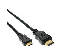 InLine 17456P - Mini cavo HDMI ad alta velocità, da maschio A a C, contatti verdi, 0,3 m, colore: Nero