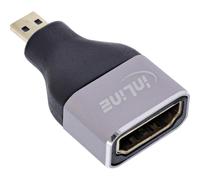 InLine 17991B adattatore per inversione del genere dei cavi HDMI A Micro HDMI D Nero Grigio NEW