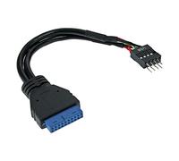 InLine Cavo adattatore USB 3.0 interno 33446I - 19pin maschio a 2x USB 2.0 4pin maschio, Nero, 0,15m