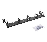 Inline 19110J - Pannello di gestione dei cavi da 19 pollici, con 5 staffe in plastica girevoli, orizzontale, 1U, colore nero RAL 9005, per armadio di rete e server