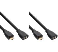 InLine 19403 Cavo Micro USB 2.0, Nero (Confezione da 2)
