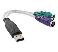 InLine 19747 Convertitore USB per Collegare Tastiera e Mouse, Nero