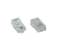 InLine 19822 Plug Modulare, Telefonico, Isdn a Crimpare su Cavo Piatto, Rj45 per S0 Bus, Nero