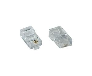 InLine 19822 Plug Modulare, Telefonico, Isdn a Crimpare su Cavo Piatto, Rj45 per S0 Bus, Nero