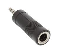 InLine 19917 Adattatore Audio, Spina Jack 3.5 mm a Presa Jack 6.3 mm, Stereo, Nero