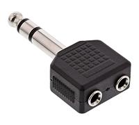 InLine 19919 Adattatore Audio, Spina Jack 6.3 mm a 2 x Presa Jack 3.5 mm, Stereo, Sdoppiatore, Nero