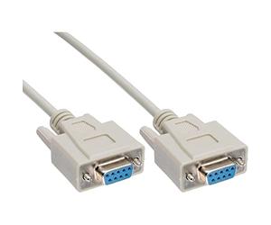 InLine 19928 Cavo Seriale, Sub-D 9PIN Femmina a Sub-D 9PIN Femmina, Pressofuso, a Norma Ul216, PIN 1:1, 1.8M Nero