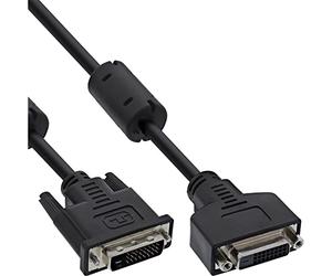 InLine 19945 Cavo DVI-D 24+1 Maschio a DVI-D 24+1 Femmina, Dual Link, 3M Nero