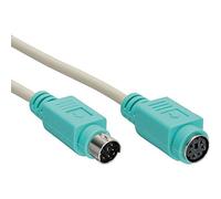 InLine 20038 Cavo Ps/2, 6PIN Mini-Din Maschio a 6PIN Mini-Din Femmina, 3M, Connettore Mouse PC99 Verde