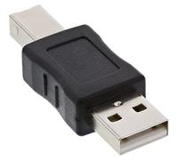 InLine 20101 Adattatore USB 2 Type-A Maschio a USB 2 Type-B Maschio, Nero