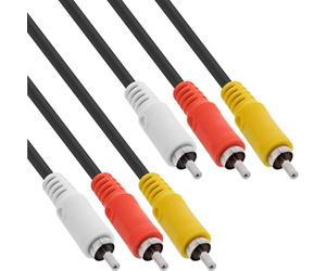 InLine 20184 Cavo Audio/Video 3X RCA Maschio/Maschio, 1.5 m, Nero