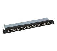 INL InLine® Patch Panel Cat.6, 24-porte, 48,26cm (19"), 1HE, nero, RAL9005