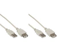 InLine 20279 Cavo USB 2.0, Prolunga, Type A, Maschio/Femmina, 0.3M Nero (Confezione da 2)