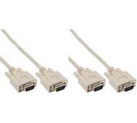 InLine 20281 Cavo VGA, Sub-D 15Pin Maschio a Sub-D 15Pin Maschio, 3 m, Beige (Confezione da 2)