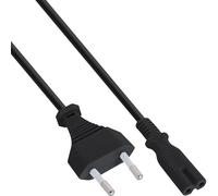 InLine 20304 Cavo Alimentazione Classe II, Spina Europlug CEE 7/16 a Presa IEC-320-C7, 1.5 m, Nero