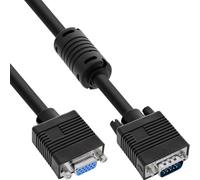 InLine Cavo S‑VGA 20355 – Sub‑D 15 pin femmina a Sub‑D 15 pin maschio, 1 m, 1x ferrite, nero
