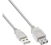 InLine 20367 Cavo USB 2.0, Prolunga, Type A, Maschio/Femmina, 5M Beige/Grigio