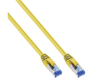 InLine 20408 Cavo Patch Lan, S/Ftp, Cat.6A, 500Mhz, Guaina Halogenfree, 1 m, Giallo