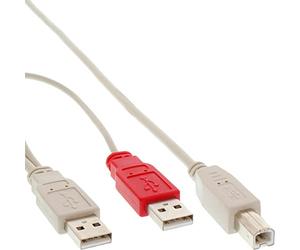 InLine 20457 Cavo USB 2.0, Sdoppiatore Y, 2X Type-A Maschio a Type-B Maschio, 1 M, Nero