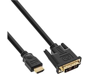 InLine 20490 Cavo HDMI Maschio a DVI 18+1 Maschio, 1M, Contatti Dorati Nero