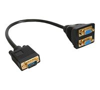 InLine 20606 Cavo VGA, Sub-D 15Pin Maschio a 2X VGA Sub-D 15Pin Femmina, 0.1 m, Sdoppiatore, Compatto, Nero