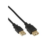 InLine 20804 Cavo USB 2.0, Prolunga, Type A, Maschio/Femmina, Pin Dorati, 0.5M Nero