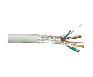 InLine 20912 Cavo LAN Cat.5E, S/FTP, 4 x 2XAWG 24/1 Rigido, Cu 100% Rame, Guaina PVC, Matassa 300M Grigio
