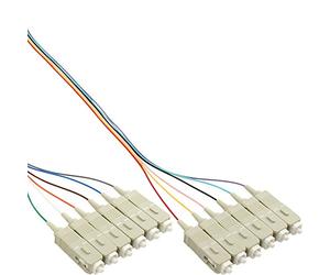 InLine 20947 Fibra Ottica Simplex, Giunzione a Fusione, Set 12 Pezzi, SC 50/125µm, Om3, 2 m, Nero