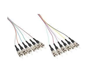 InLine 20948 Fibra Ottica Simplex, Giunzione a Fusione, Set 12 Pezzi, ST 62.5/125µm, Om1, 2 m, Nero