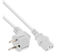 InLine 20980 Cavo Alimentazione, Spina Schuko CEE-7/7 90° a Presa IEC-320-C13, 5 m, Bianco
