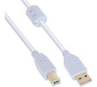 InLine 20984 Cavo USB 2.0, Type a Maschio a Type B Maschio,/PIN Dorati, con Ferrite, 5M Bianco
