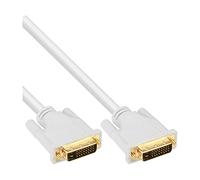 InLine 20986 Cavo DVI-D 24+1 Maschio a DVI-D 24+1 Maschio, PIN Dorati, Dual Link, 2M Bianco