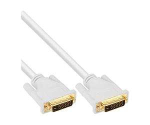 InLine 20986 Cavo DVI-D 24+1 Maschio a DVI-D 24+1 Maschio, PIN Dorati, Dual Link, 2M Bianco