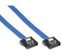InLine 21236 Cavo SATA III 6 GB/s, SATA a SATA, 0.3M, Basso Profilo, Chiusura a Scatto Blu