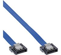 InLine 21237 Cavo SATA III 6 GB/s, SATA a SATA, 0.5M, Basso Profilo, Chiusura a Scatto Blu