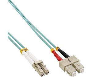 InLine 21238 Cavo Bretella Fibra Ottica Duplex, LC/SC, 50/125µm, OM3, 35M Nero