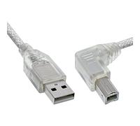InLine 21295 Cavo USB 2.0, Type a Maschio a Type B Maschio Angolato Destra, 1M Trasparente