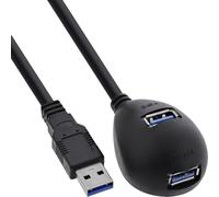 InLine Cavo USB 3.0 Prolunga Type-A Maschio/Femmina 3 m Nero con Piedistallo