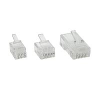InLine 21394 Plug Modulare, Telefonico, Isdn a Crimpare su Cavo Piatto, Rj45, Nero