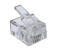 InLine 21397 Plug Modulare, Telefonico, Isdn a Crimpare su Cavo Piatto, Rj11, Nero