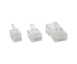 InLine® 21399 Plug Modulare, Telefonico, Isdn a Crimpare su Cavo Piatto, Rj12, Nero